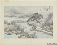 清吴谷祥临耕烟山水　册　万横香雪,绘画,山水,树木,花草,建筑