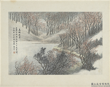 清吴谷祥临耕烟山水　册　万树秋声,绘画,山水,树木