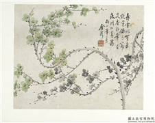 清金斓梅花　册　喜雪非无意,绘画,花草
