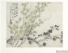 清金斓梅花　册　素艳照樽桃莫比,绘画,花草