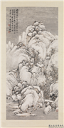 民国吴徵雪山图　轴,绘画,山水,树木,建筑