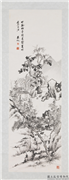 民国吴徵松亭读易　轴,绘画,山水,树木,建筑,人物,器用