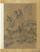 清王学泗山水册　册　山水一,绘画,山水,建筑,树木