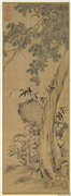 明文元善嵩龄拱祝　轴,绘画,树木,山水,花草,祥瑞
