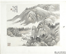 清陆恢山水册　册　山水十二,绘画,山水,建筑,树木