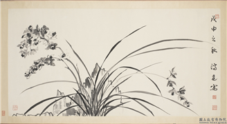 民国王济远兰与石　单片　,绘画,花草,山水