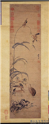 明唐志尹平安戬谷图　轴,绘画,翎毛,山水,花草,五谷