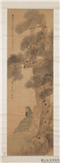 民国任颐人物　轴,绘画,人物,树木,花草