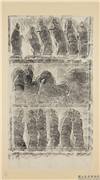 汉武氏祠画像石刻拓片　横披　（十六）,墨拓,绘画,人物,走兽,车