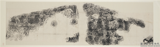 汉武氏祠画像石刻拓片　横披　（十七）,墨拓,绘画,经史-故事,佛道人物,车,走兽,翎毛,人物