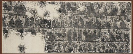 汉武氏祠画像石刻拓片　横披　（二十二）,墨拓,绘画,经史-故事,车,器用,人物,食品,翎毛