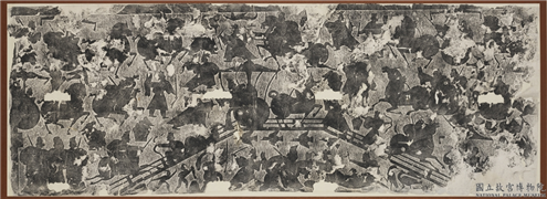 汉武氏祠画像石刻拓片　横披　（二十六）,墨拓,绘画,经史-故事,建筑,人物,器用,水中动植物,翎毛,走兽,车