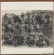 汉武氏祠画像石刻拓片　横披　（三十五）,墨拓,绘画,经史-故事,人物,建筑,器用,车,走兽,树木,翎毛