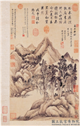 清王翬画夏木垂阴　轴,绘画,山水,花草,树木