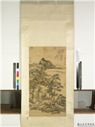 清王原祁画山水　轴,绘画,山水,建筑,树木