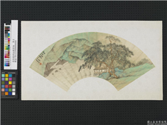清吴谷祥松榭清论　单片,绘画,山水,树木,建筑,人物