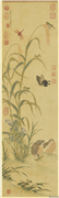 清陈书画秋塍生植　轴,绘画,五谷,翎毛,草虫,花草