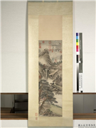清张鹏翀翠巘高秋图　轴,绘画,山水,树木,花草,建筑,人物