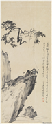 民国溥儒双猿　单片,绘画,走兽,树木,山水