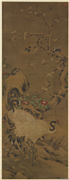 林璜画双鹤　轴,绘画,翎毛,花草,树木,山水