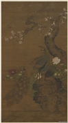 明吕纪杏花孔雀　轴,绘画,山水,花草,翎毛