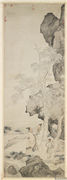明仇英桐阴清话　轴,绘画,树木,人物,山水