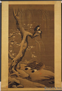 明吕纪雪岸双鸿　轴,绘画,翎毛,花草,树木,山水
