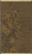 明朱端寻梅图　轴,绘画,山水,经史-故事,花草,树木,人物,器用,建筑,翎毛,船