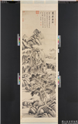 明董其昌夏木垂阴图　轴,绘画,山水,树木,建筑