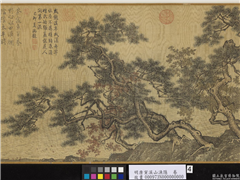 明唐寅溪山渔隐　卷,绘画,山水,船,器用,建筑,树木,人物