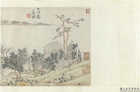 明文徵明一川图　卷,绘画,山水,树木,建筑,人物,船