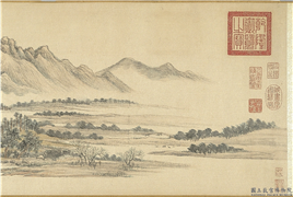 清王翬层峦晓色图　卷,绘画,山水,建筑,树木