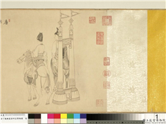 清丁观鹏画唐明皇击鞠图　卷,绘画,人物,经史-故事,器用,走兽,建筑