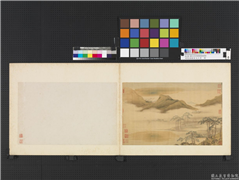 明仇英临宋元六景　册　松林村落,绘画,山水,树木,建筑