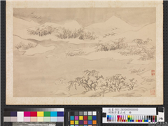 明陈淳画山水　册　雪浦归鸦,绘画,山水,人物,树木,翎毛,建筑,船,器用