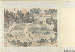 明钱谷纪行图　册　小只园,绘画,建筑,山水,树木,花草