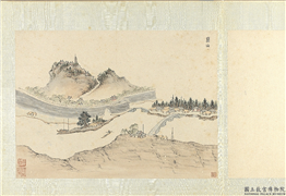 明钱谷纪行图　册　崑山,绘画,树木,建筑,山水,人物,船