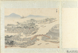 明钱谷纪行图　册　金阊,绘画,山水,人物,建筑,船,树木