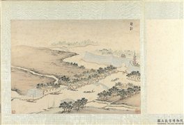 明钱谷纪行图　册　梁谿,绘画,建筑,山水,人物,树木,船