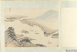 明钱谷纪行图　册　惠山,绘画,建筑,船,山水,人物,树木,器用