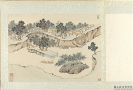 明钱谷纪行图　册　吕城,绘画,山水,树木,建筑,人物,船