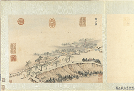 明钱谷纪行图　册　扬子桥,绘画,山水,树木,船,人物,走兽,建筑
