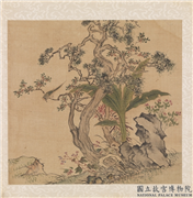 明周之冕写生　册　柏树芭蕉,绘画,树木,花草,山水,翎毛