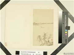 明程嘉燧画山水　册　远山舟行,绘画,山水,树木,船