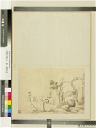 明程嘉燧山水　册　远峰突起,绘画,山水,树木,建筑
