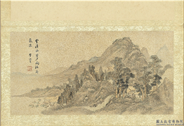 明李流芳画唐人诗意　册　韦应物南塘泛舟会元六昆季诗,绘画,山水,花草,树木,建筑