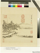 明项圣谟山水　册　溪山林屋,绘画,建筑,翎毛,树木,花草,山水