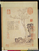明项圣谟写生　册　玉兰,绘画,花草