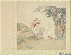 明丁云图罗汉　册　罗汉（三）,绘画,佛道人物,山水,树木,器用,花草
