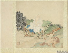 明丁云图罗汉　册　罗汉（四）,绘画,佛道人物,走兽,祥瑞,山水,花草,器用